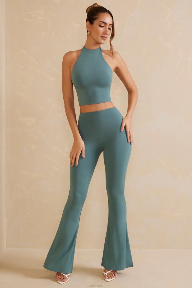 Oh Polly Olja High Waist Flare Trousers N80H787 Teal