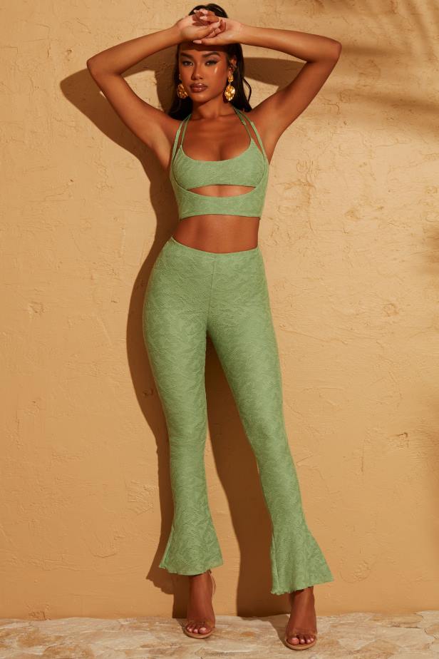 Oh Polly Zuni Lace Up Back Trousers N80H817 Green