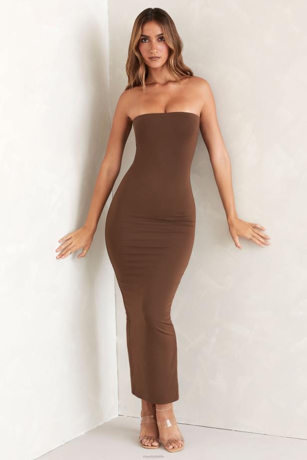 Oh Polly Kali Bandeau Maxi Dress N80H296 Brown