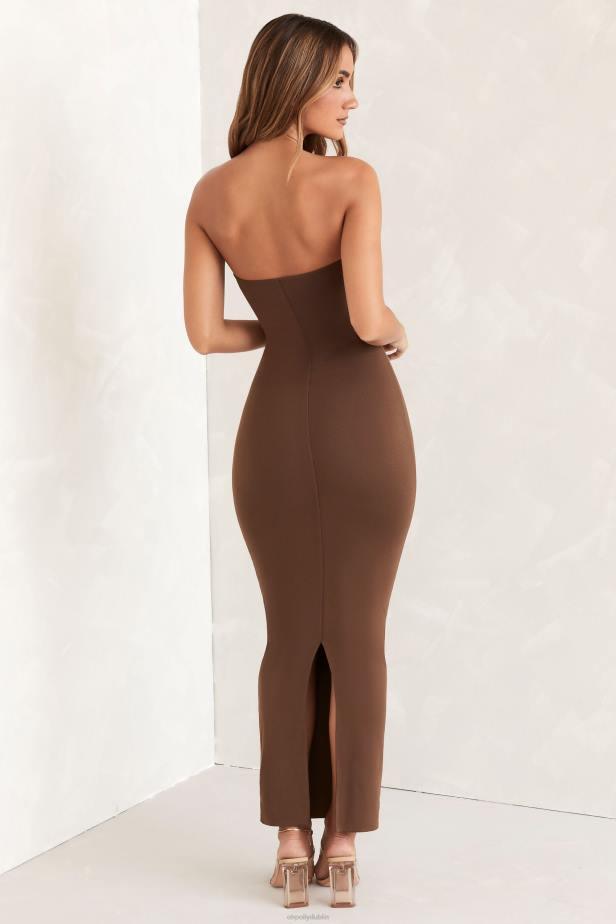 Oh Polly Kali Bandeau Maxi Dress N80H296 Brown