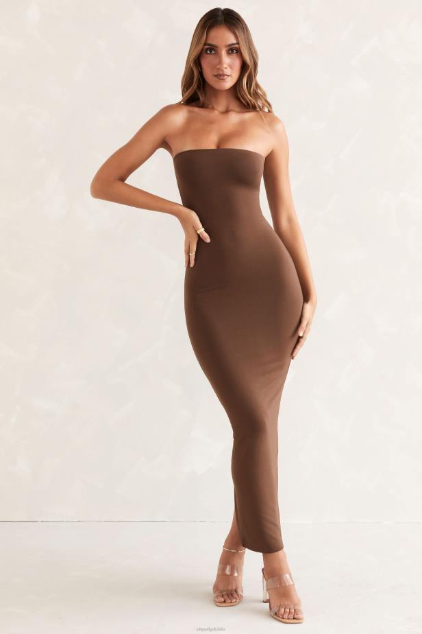 Oh Polly Kali Bandeau Maxi Dress N80H296 Brown