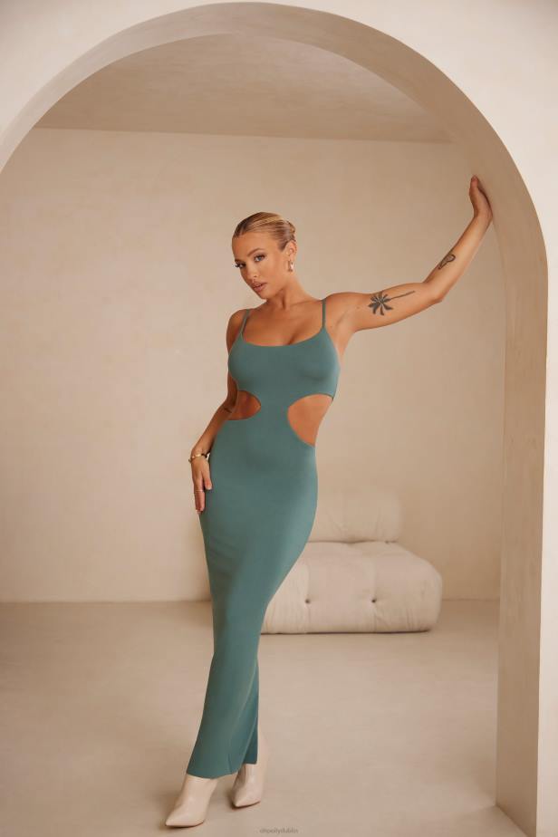 Oh Polly Leueua Cut Out Maxi Dress N80H81 Teal