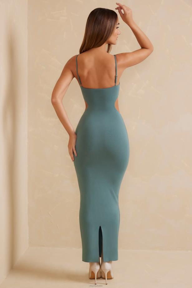 Oh Polly Leueua Cut Out Maxi Dress N80H81 Teal