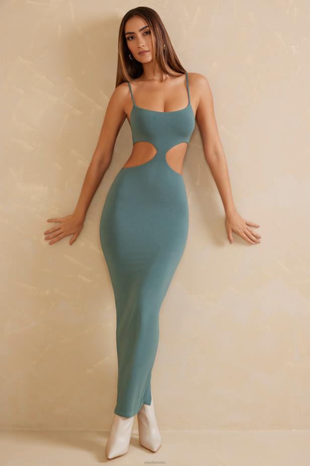 Oh Polly Leueua Cut Out Maxi Dress N80H81 Teal