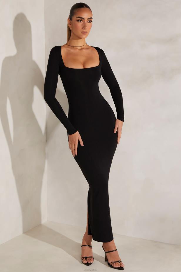 Oh Polly Peyton Long Sleeve Maxi Dress N80H115 Black