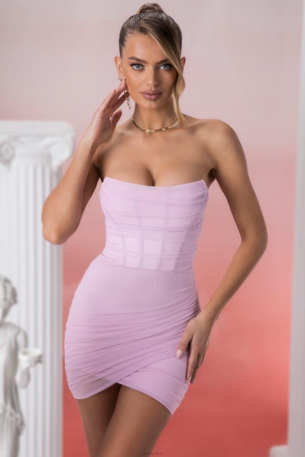 Oh Polly Agape Bandeau Wrap Mini Dress N80H527 Pink