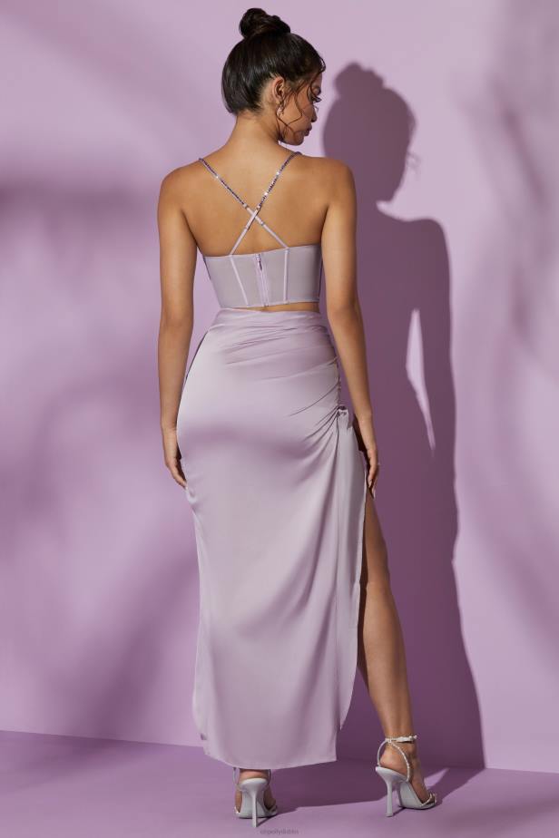 Oh Polly Pia Side Split Maxi Skirt N80H812 Lilac