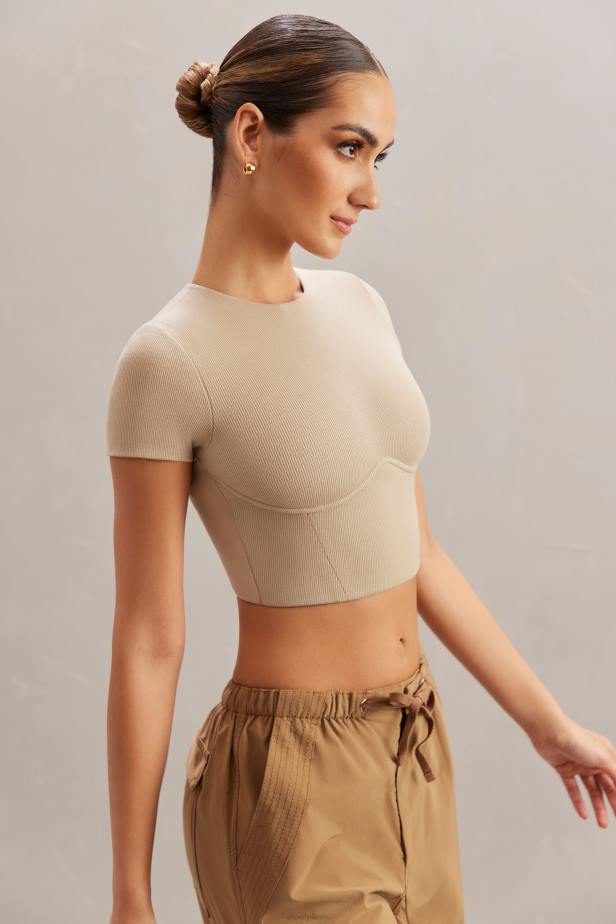 Oh Polly Aara Monowire Crop Top N80H607 Stone