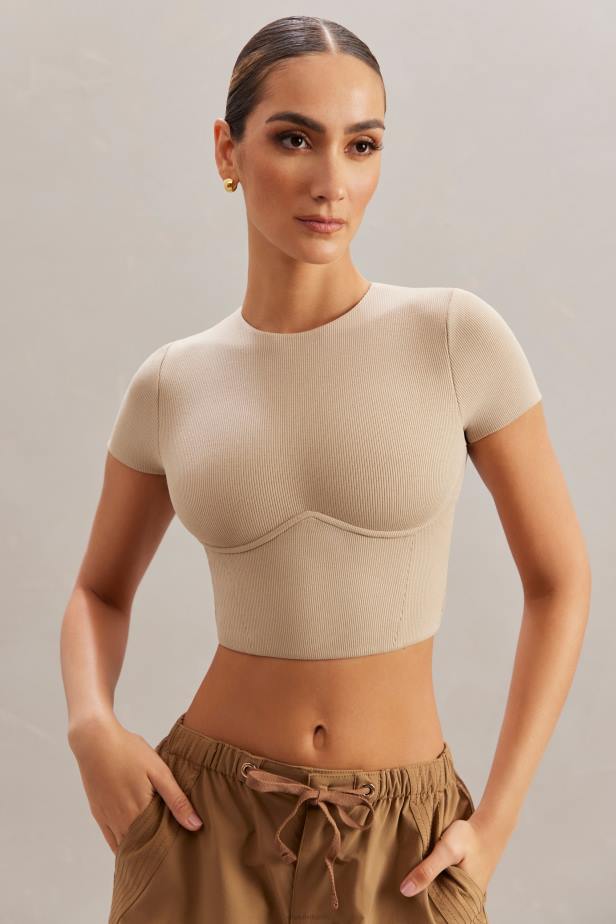 Oh Polly Aara Monowire Crop Top N80H607 Stone