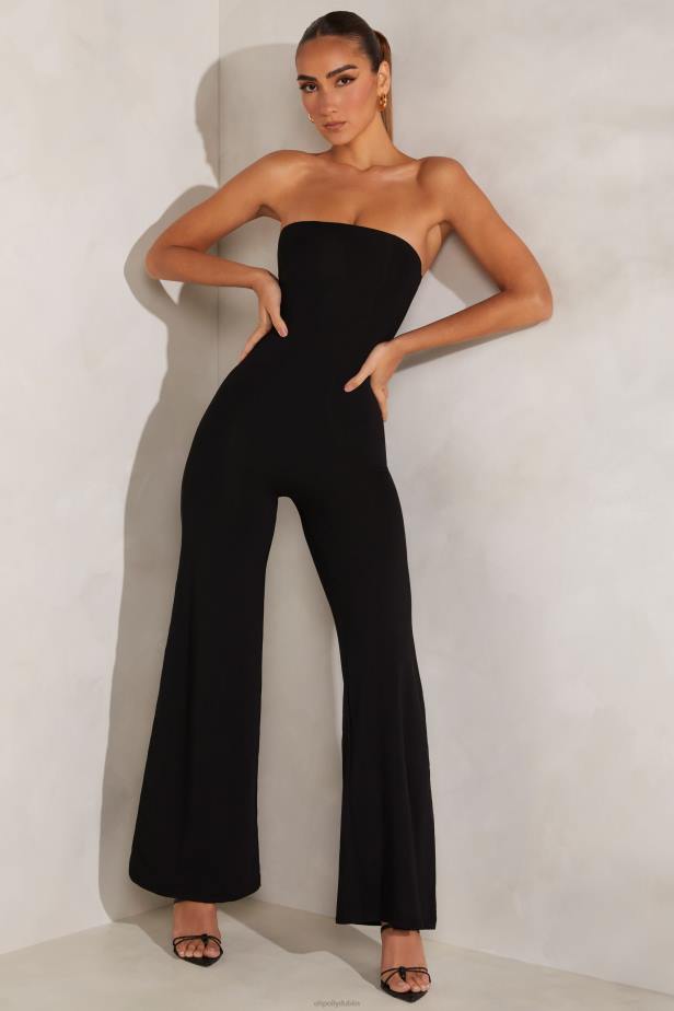 Oh Polly Aaliyah Bandeau Wide Leg Jumpsuit N80H794 Black