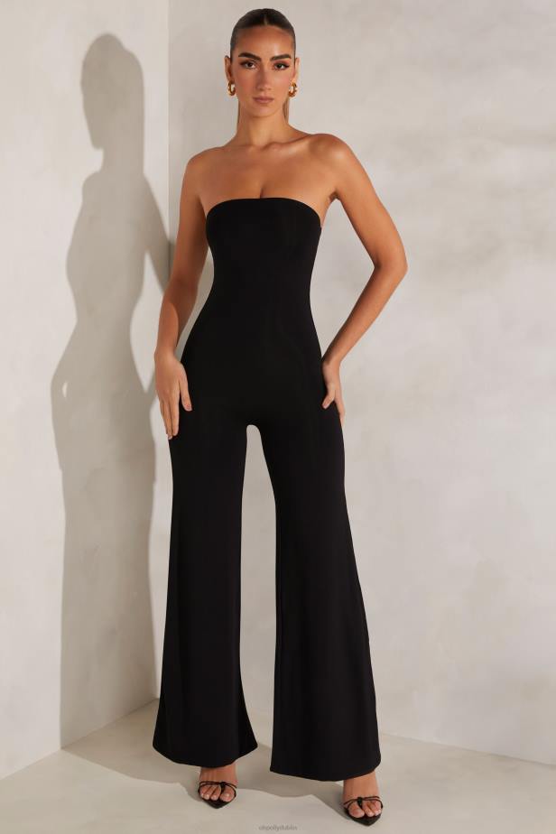 Oh Polly Aaliyah Bandeau Wide Leg Jumpsuit N80H794 Black