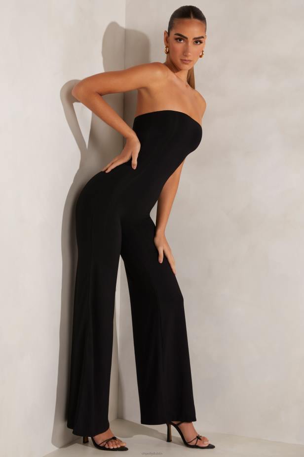 Oh Polly Aaliyah Bandeau Wide Leg Jumpsuit N80H794 Black