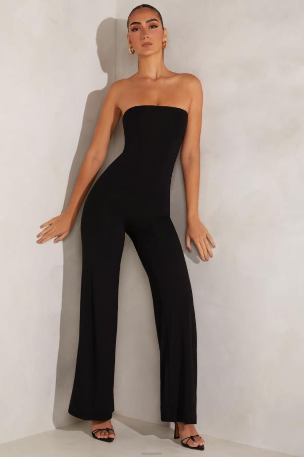 Oh Polly Aaliyah Bandeau Wide Leg Jumpsuit N80H794 Black