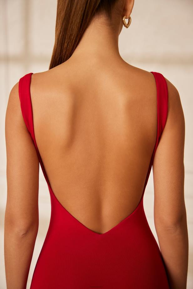 Oh Polly Amorino Sweetheart Neckline Backless Jumpsuit N80H782 Red