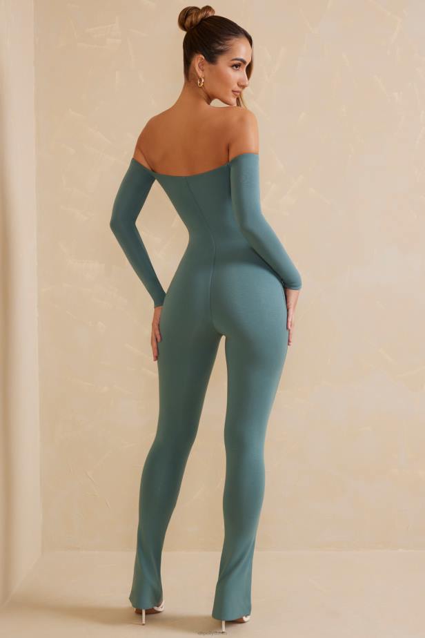 Oh Polly Iluka Off The Shoulder Jumpsuit N80H786 Teal