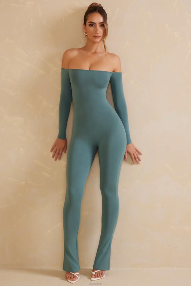 Oh Polly Iluka Off The Shoulder Jumpsuit N80H786 Teal