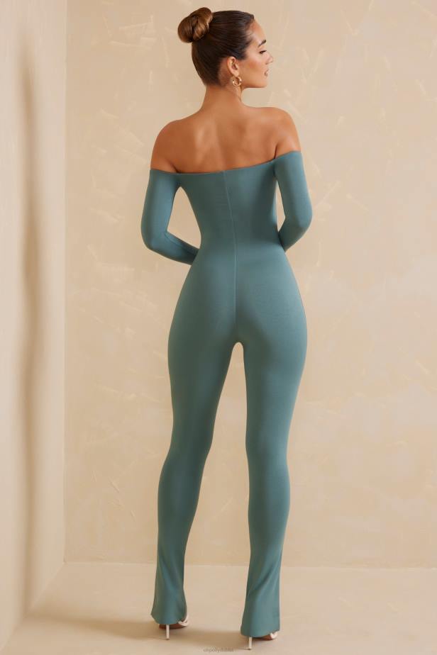 Oh Polly Iluka Off The Shoulder Jumpsuit N80H786 Teal