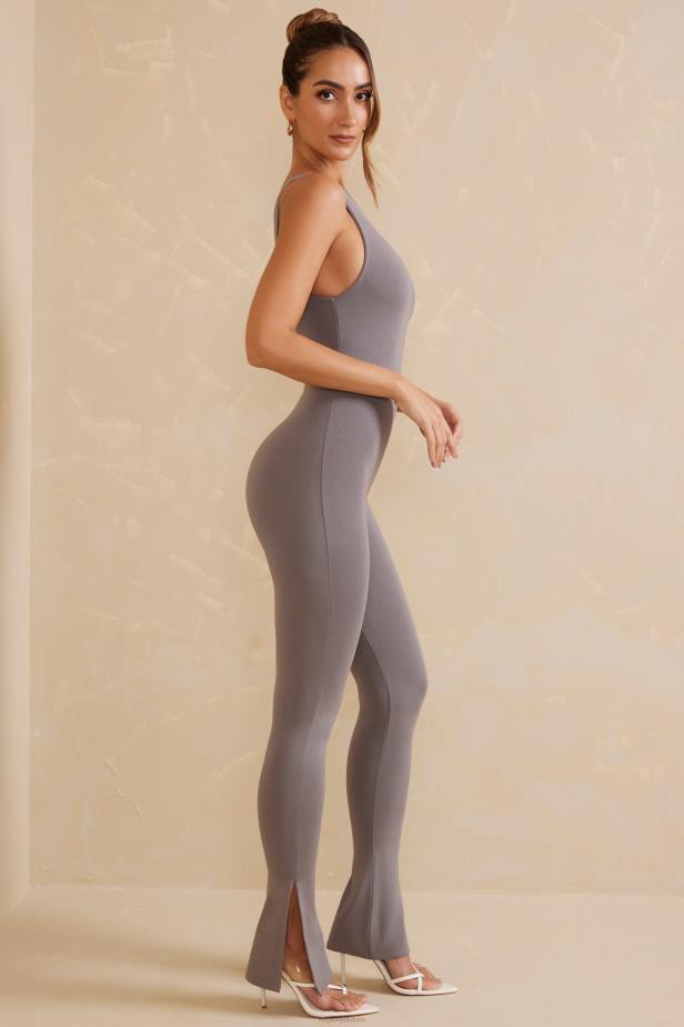 Oh Polly Koori Single Strap Asymmetric Jumpsuit N80H788 Grey