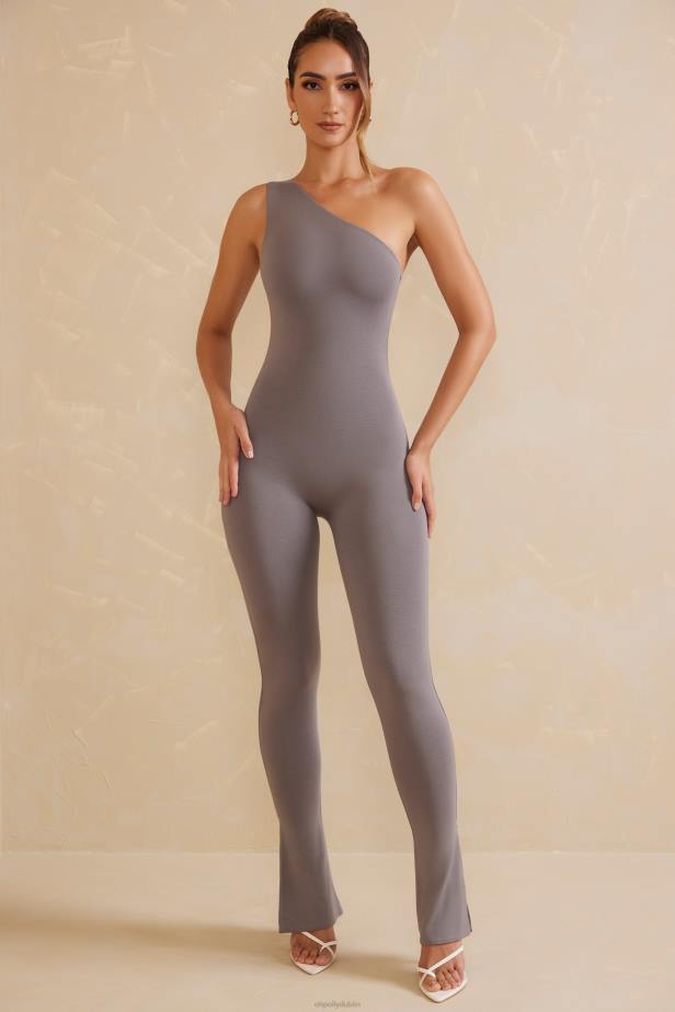 Oh Polly Koori Single Strap Asymmetric Jumpsuit N80H788 Grey