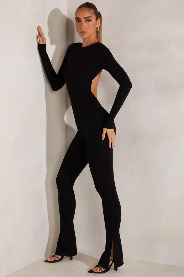 Oh Polly Rumer High Neck Open Back Jumpsuit N80H795 Black