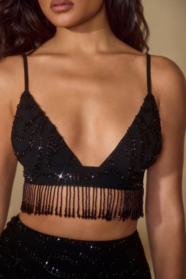 Oh Polly Vaira Embellished Bra Top N80H600 Black